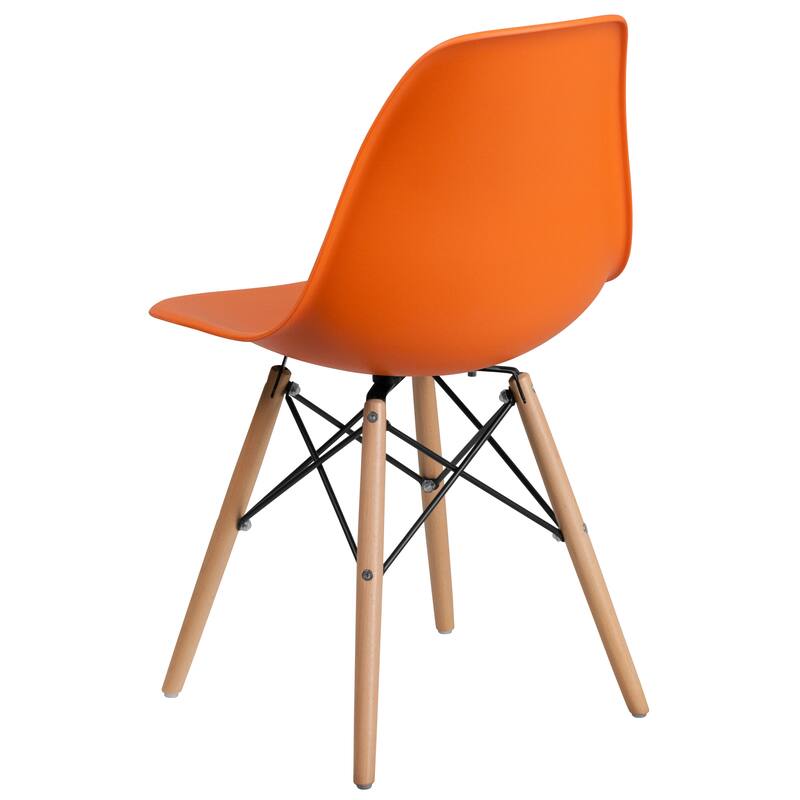 Plastic Chair with Wooden Legs