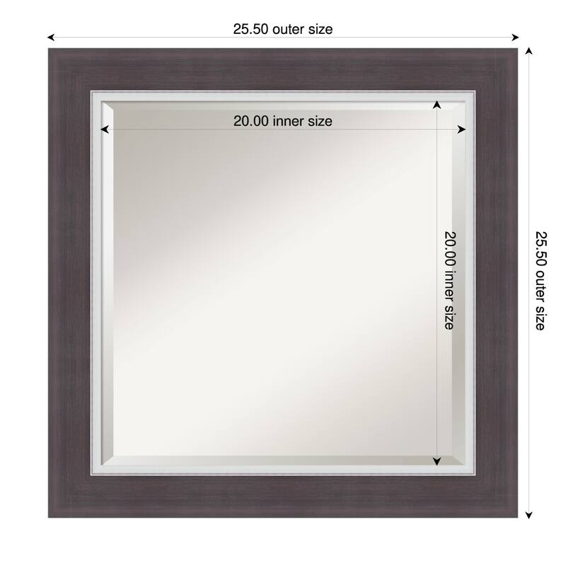Ellie Beveled Framed Wall Mirror - 26 x 26 in - Ellie Brown Silver