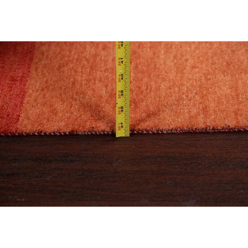 Striped Contemporary Oriental Gabbeh Kashkoli Wool Runner Rug Handmade - 3'1" x 15'7"