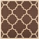 SAFAVIEH Courtyard Maryanne Indoor/ Outdoor Waterproof Patio Backyard Rug - 6'7" x 6'7" Square - Dark Brown