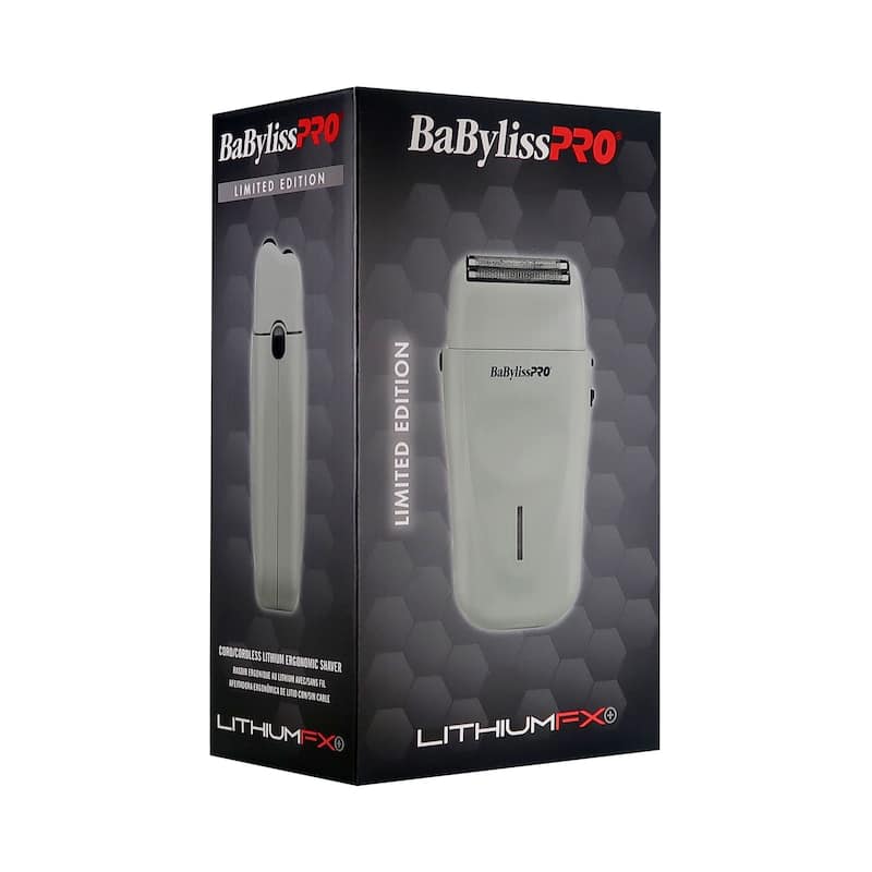 BaByliss Pro Limited Edition LithiumFX+ Cord/Cordless Lithium Ergonomic Double Foil Shaver (Gray) FXFS573GY + Comb Set - Red
