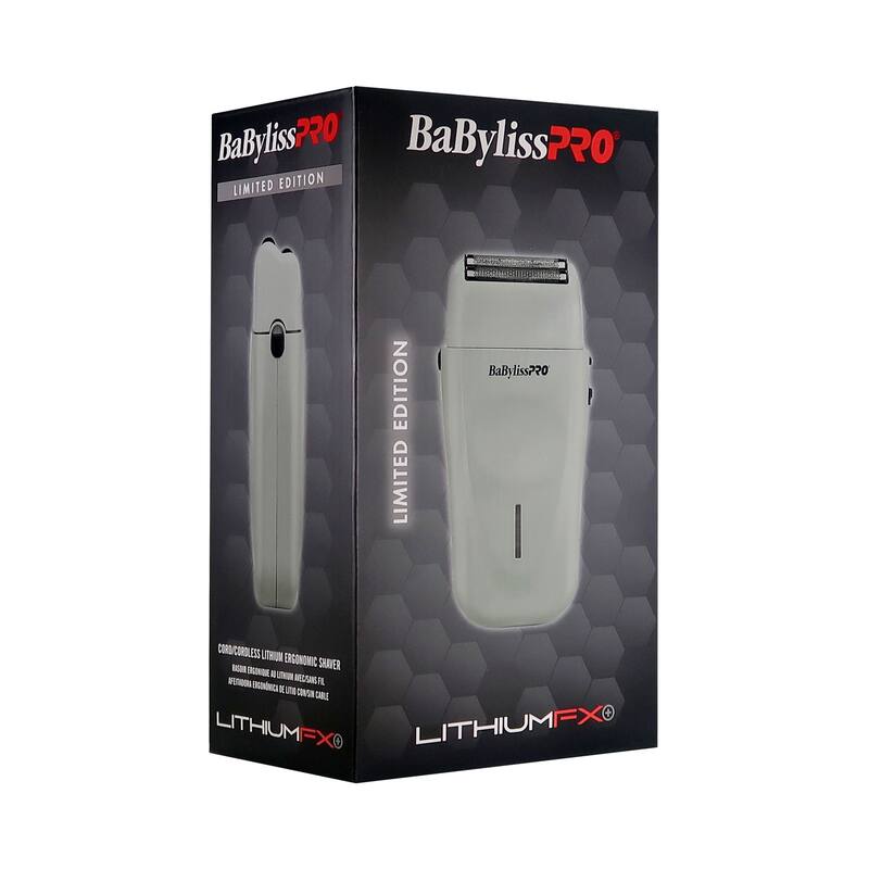 BaByliss Pro Limited Edition LithiumFX+ Cord/Cordless Lithium Ergonomic Double Foil Shaver Gray FXFS573GY + Fade Brush + 9" Comb