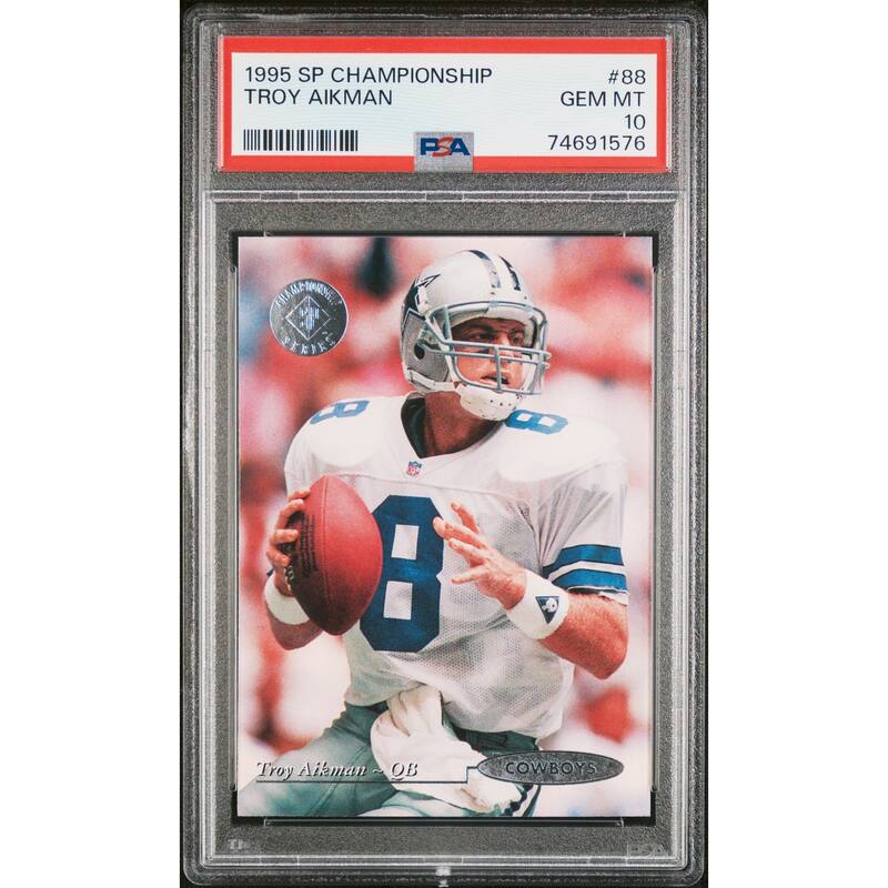 Troy Aikman 1995 Upper Deck SP Championship Football Card #88 Graded PSA 10 - 8'6" x 11'6"