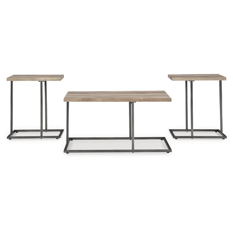 Signature Design by Ashley Albreane Brown/Black Table (Set of 3) - 36"W x 24"D x 19"H