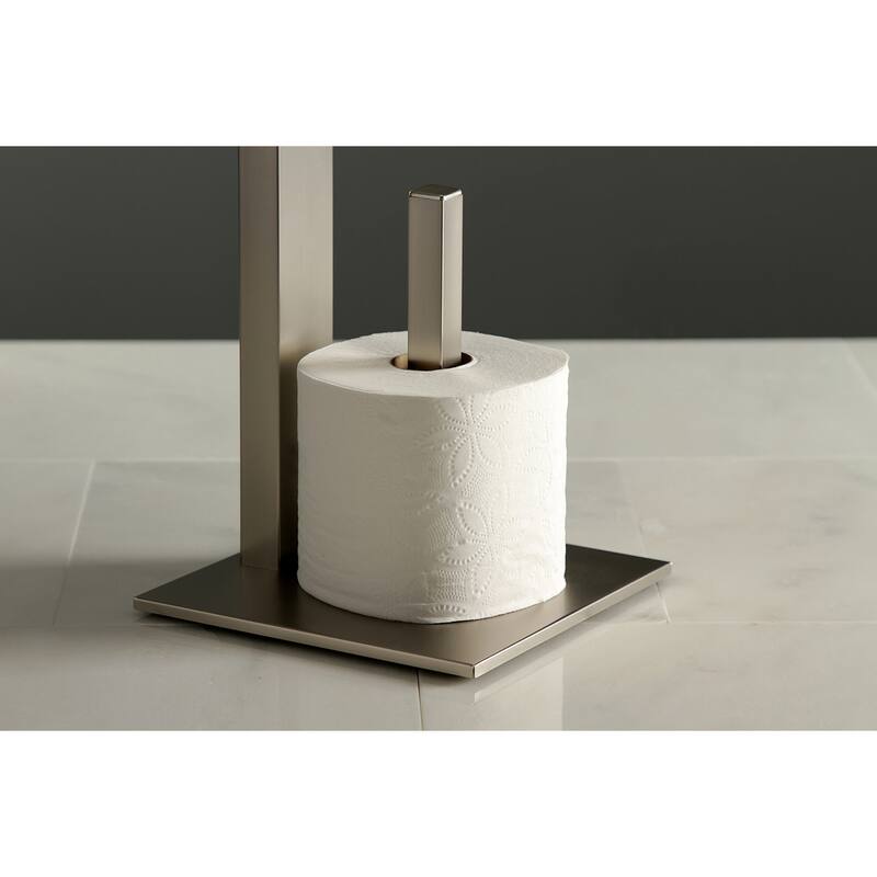 Edenscape Freestanding Toilet Paper Holder with Storage Shelf in Polished Chrome