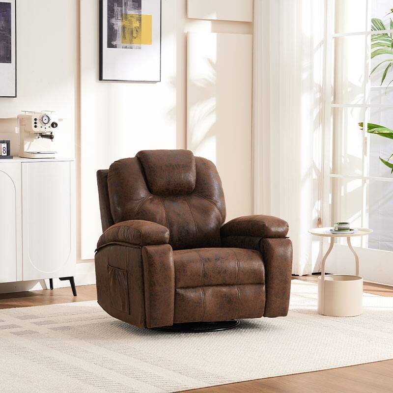 Oversized Single Sofa Armchair with Side Pockets Couches, for Living Room Meeting Room Bedroom - Brown