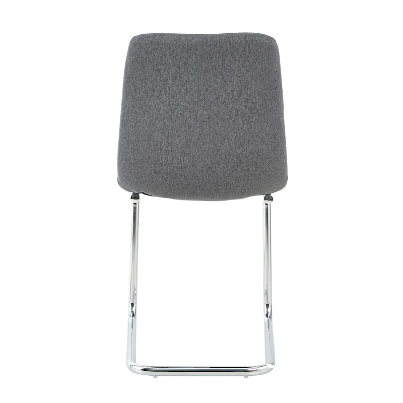 Set of 4 Modern simple light luxury dining chair with metal legs (silver)
