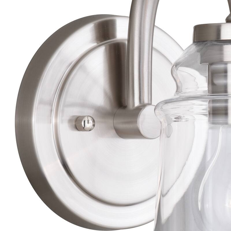 Vaxcel Toledo 1L Vanity Satin Nickel - 5.25-in W x 8.25-in H x 8-in D