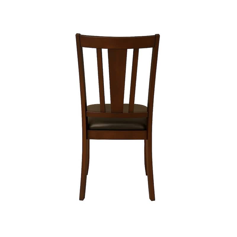 Set of 2 Padded Leatherette Dining Chairs in Espresso