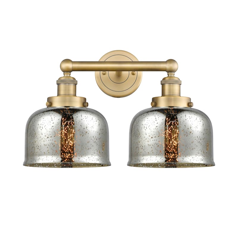 Innovations Lighting 616-2W-10-16-L Bell Vanity Bell 2 Light 16" Wide - Brushed Brass / Silver Plated Mercury