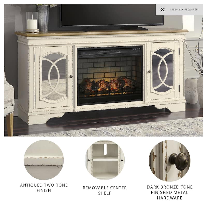 Realyn 74" TV Stand with Electric Fireplace