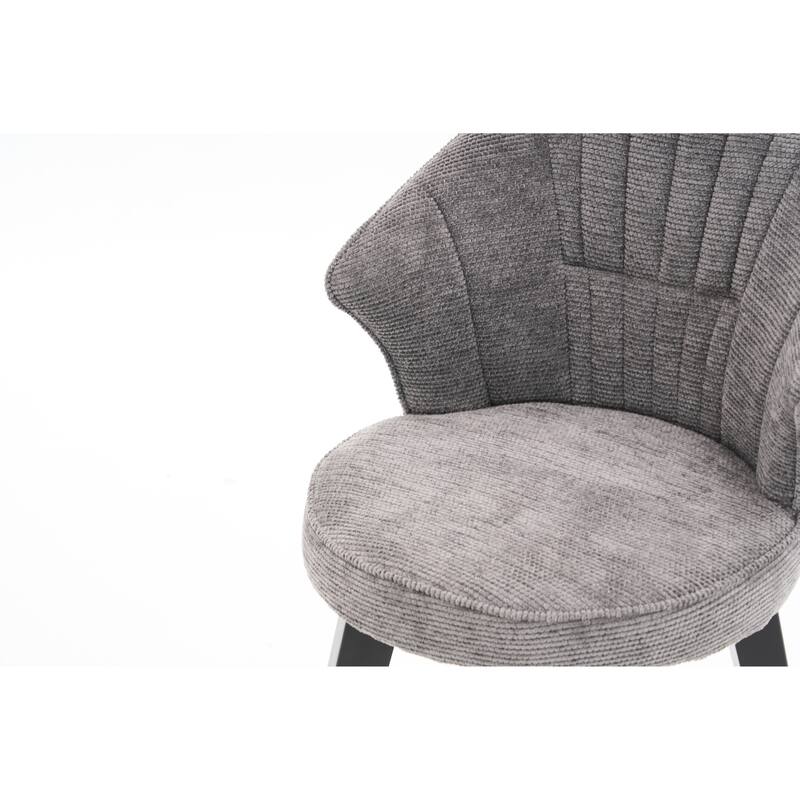 Wing Back Swivel Bar Stools Set Of 2 - 25" Counter Height Adjustable Stools With Solid Wood Legs & Chenille Upholstery