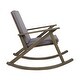 preview thumbnail 6 of 8, Acacia Rocking Chair Outdoor Use, Durable Acacia Wood, Water-Resistant Cushions, for Garden, Lawn, Backyard, Pool