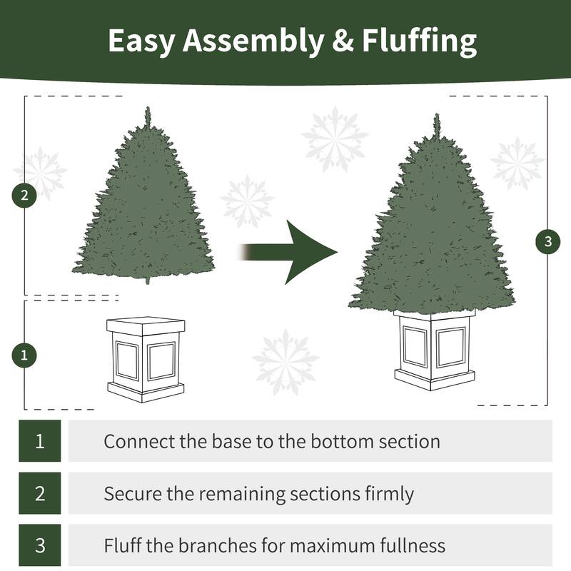 Puleo International 40" Pre-Lit Fraser Fir Potted Tree with 100 Multi-Color LED Lights