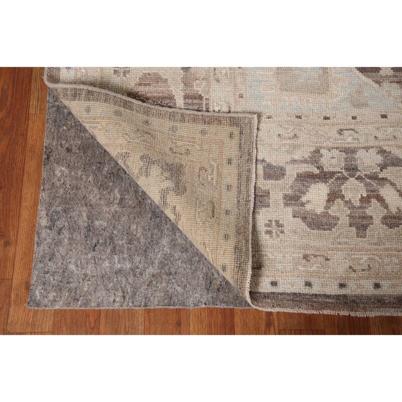 Vegetable Dye Oushak Turkish Area Rug Blue Hand-Knotted Wool Carpet - 8'2"x 9'10"