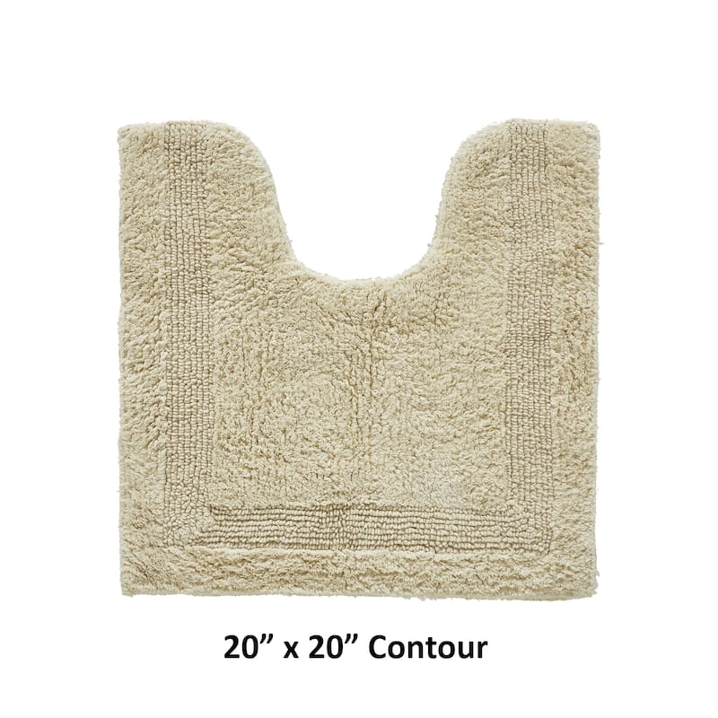 Better Trends Bath Rugs 100% Cotton Reversible Highly Water Absorbent Bathroom Rug for Shower, Sink, Bath Mats - Lux Collection