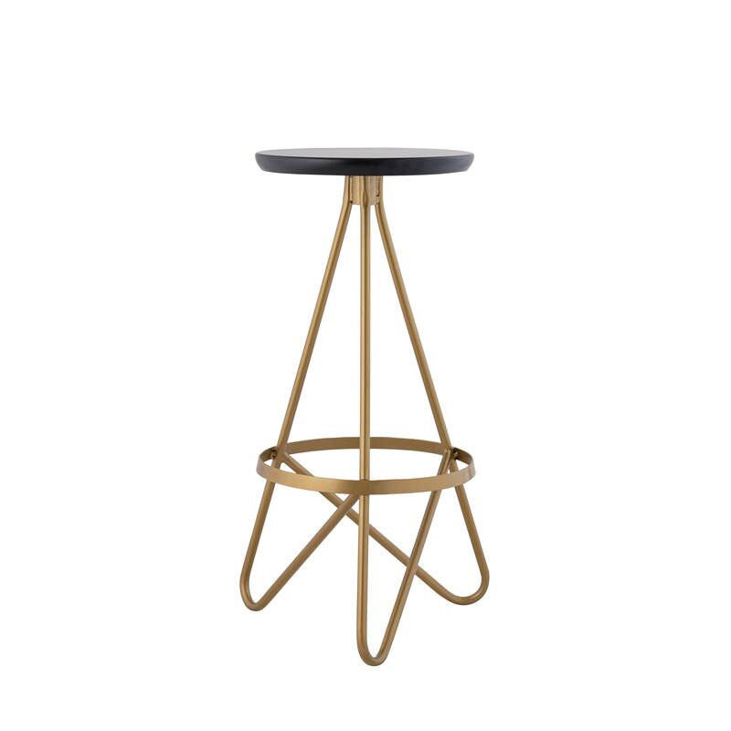 Hula 30" Modern Industrial Metal Backless Circular Bar Stool, by JONATHAN Y