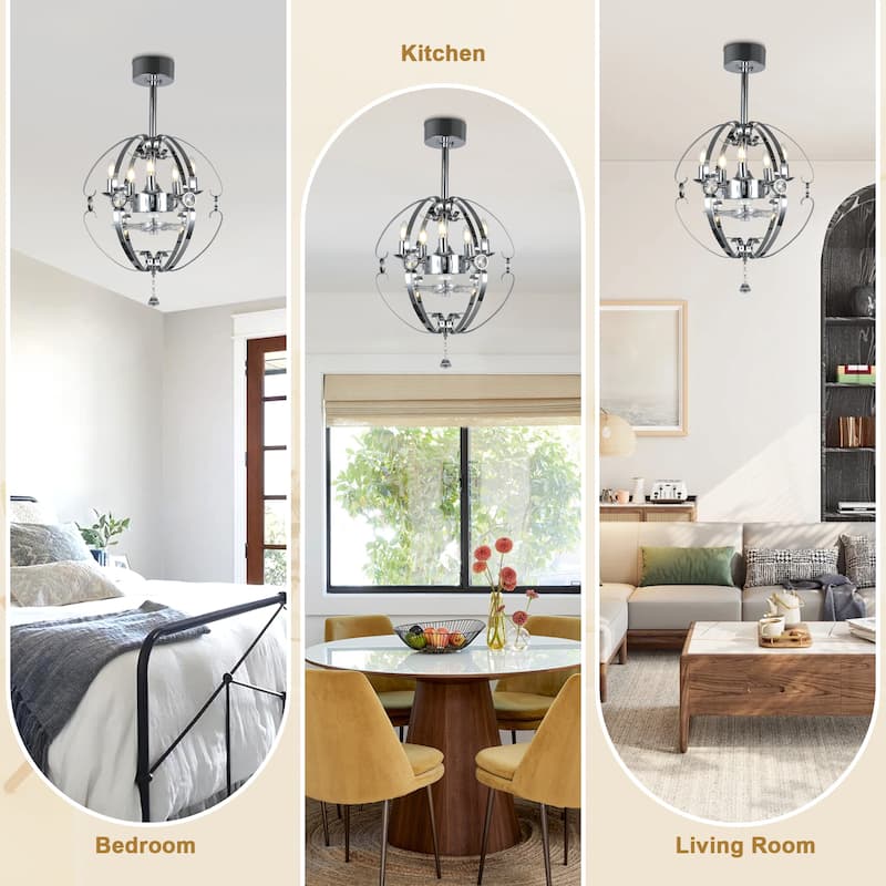 Bella Depot Modern Ceiling Fan 6-speed Reversible Motor with Remote and Light Kit - 20"