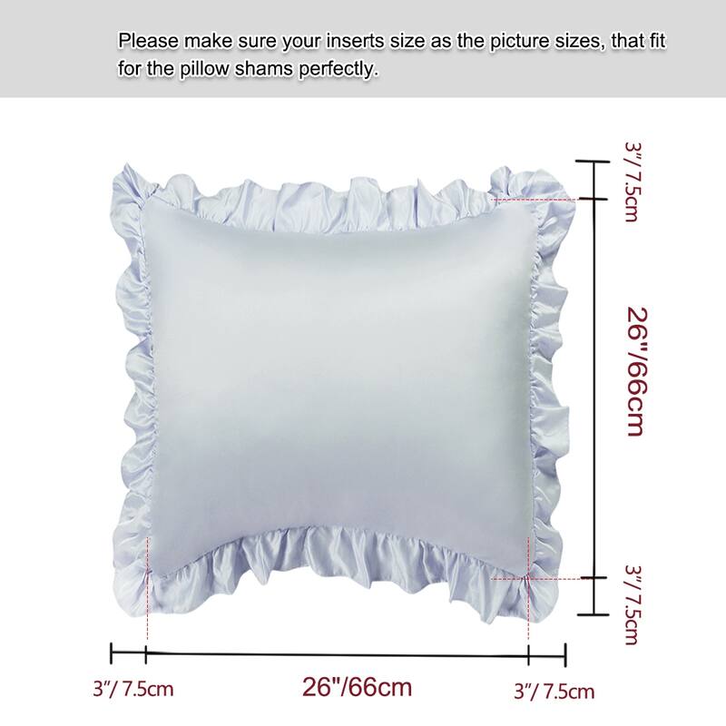 Satin Pillowcase Ruffled Pillow Shams Set of 2,