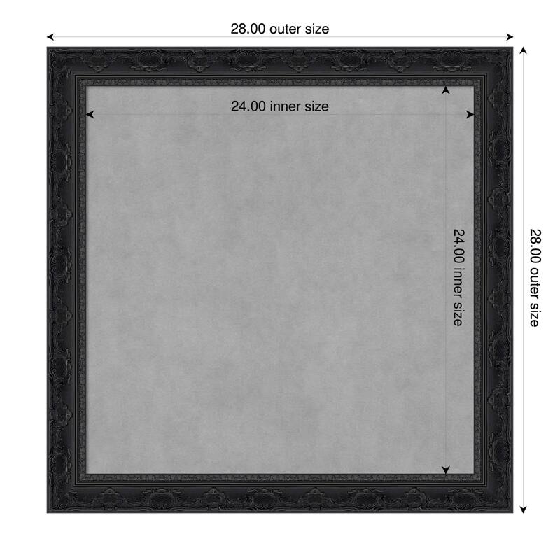 Amanti Art Filigree Gloss Black Framed - 28 x 28 in - Filigree Gloss Black