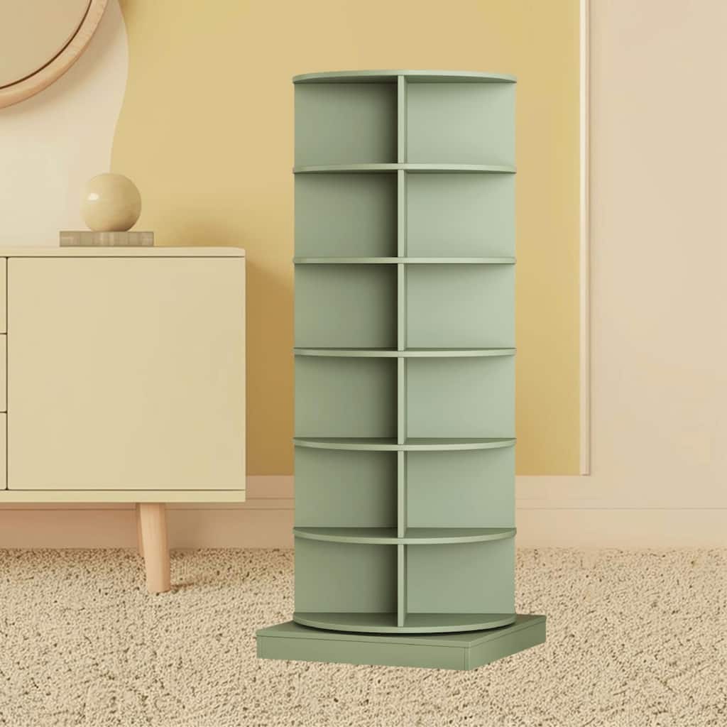 Large Capacity 360 Degree Rotating Shoe Rack Cabinet with 6 Layers for Entryway, Mudroom, Bedroom Space-Saving Shoe Storage