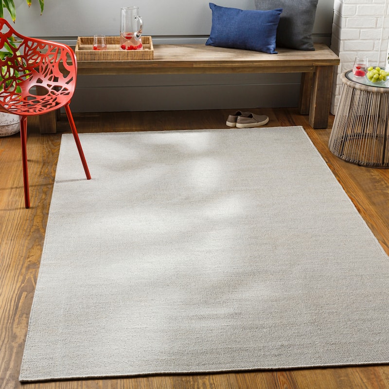 Surya Wattle Hand-woven Indoor / Outdoor Neutral Area Rug - 8' x 10' - Light Gray