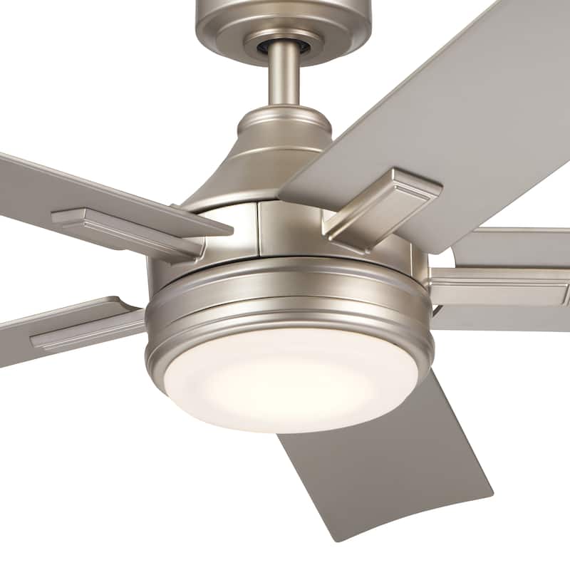 Kichler Lighting Tide 52 inch Integrated LED Indoor/Outdoor Brushed Nickel Ceiling Fan