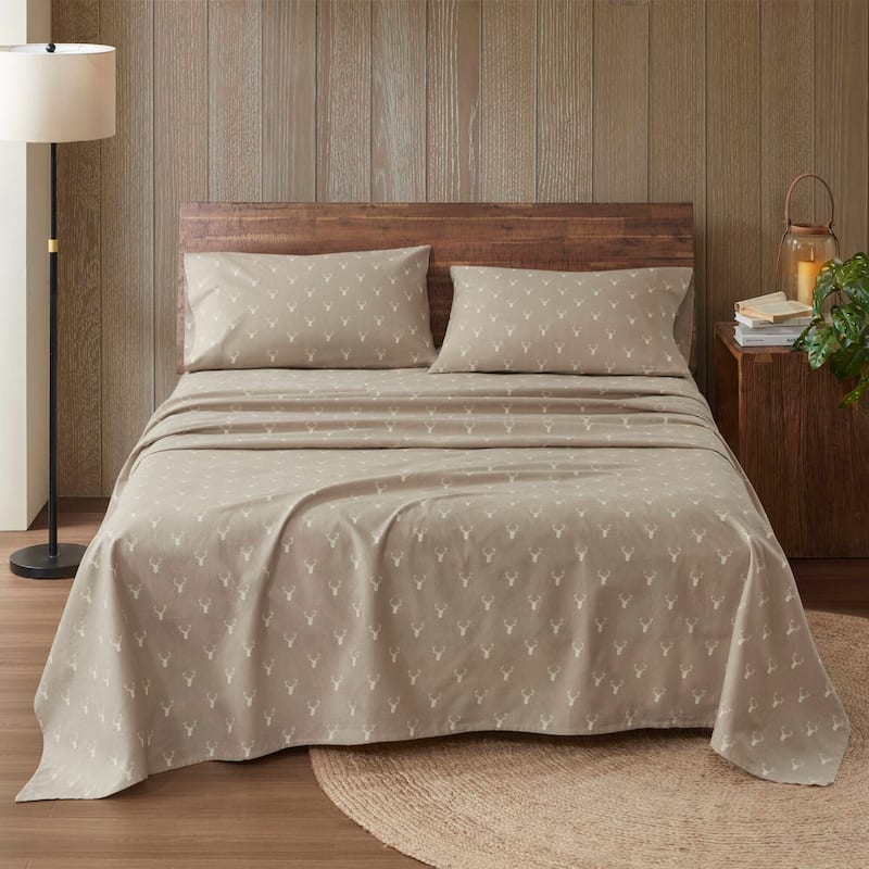 Woolrich Cotton Flannel Sheet Set - King - Stag Head