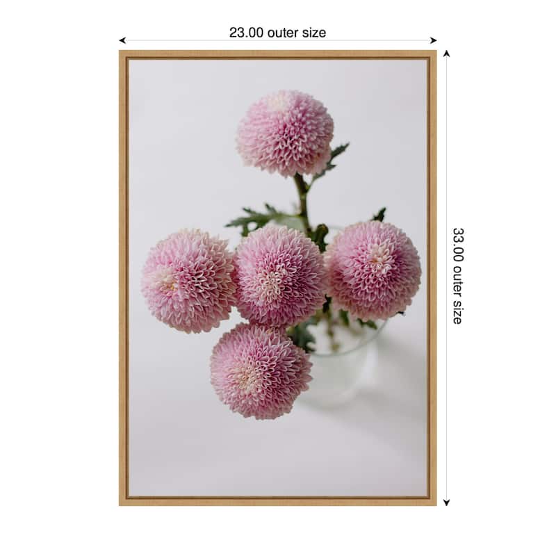 Kate and Laurel Sylvie Bouquet of Pastel Pink Dahlias Framed Canvas by Kristy Campbell