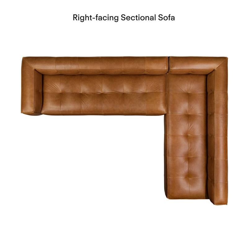 Poly & Bark Capa Genuine Leather Reversible Corner Sectional Sofa