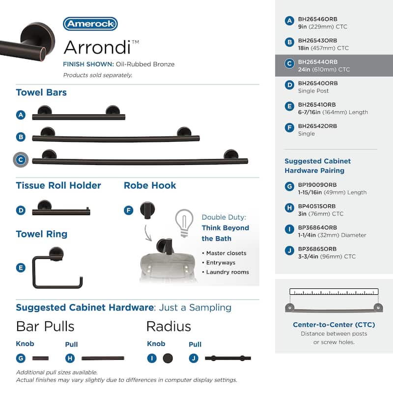 Amerock Arrondi Bathroom Towel Bar