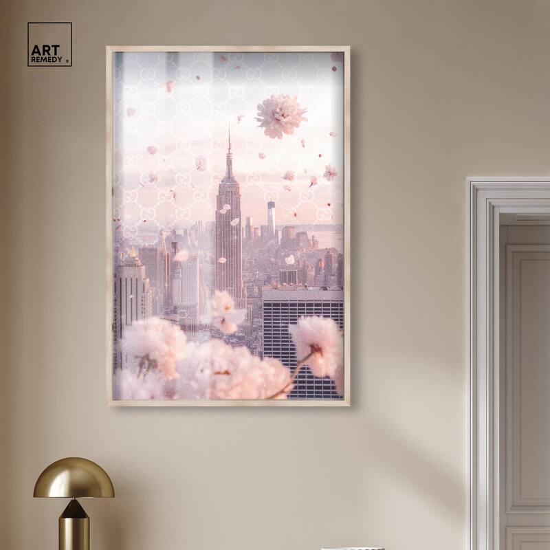 Raining Petals in NYC Shadowbox by Art Remedy