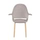 preview thumbnail 70 of 71, Organic Upholstered Fabric Modern Armchair with Natural Wooden Legs for Dining Room Office or Accent Lounge Side Chair