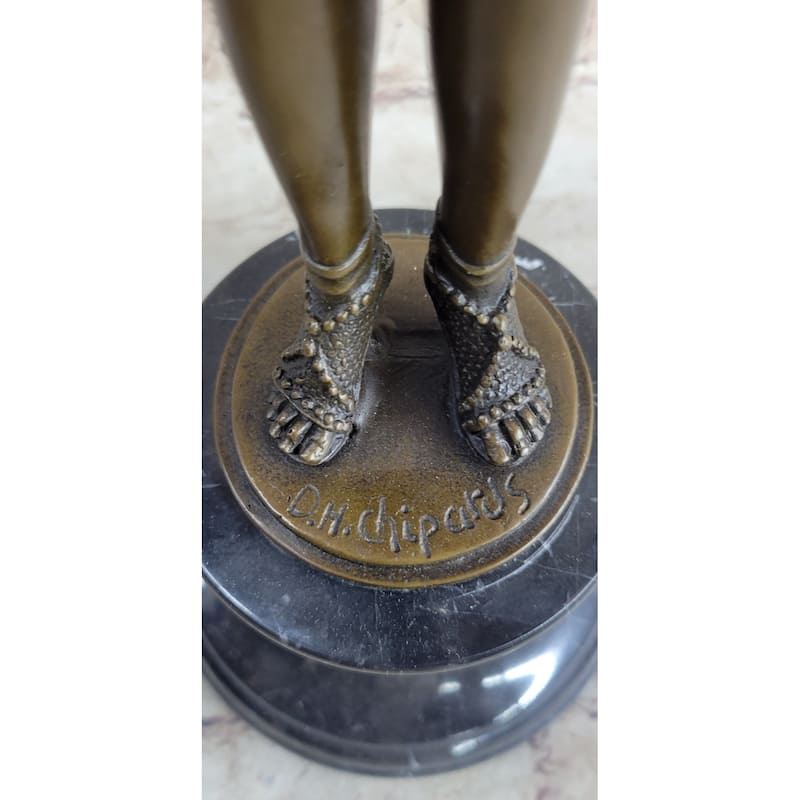 Tall 19 Inches Signed Chiparus Flower Dancer Bronze Statue Sculpture Figurine Figure