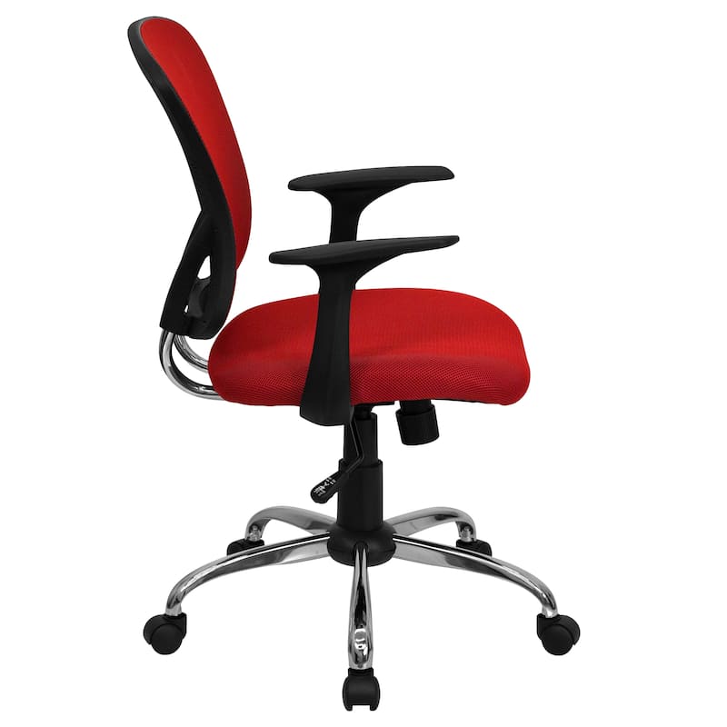 Mid-Back Mesh Swivel Task Office Chair with Chrome Base and Arms