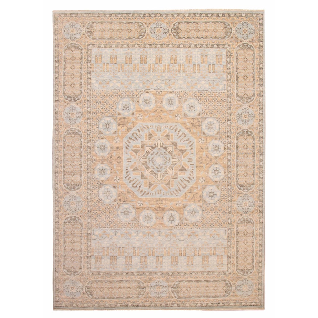 ECARPETGALLERY Hand-knotted Mamluk Tan Wool Rug - 10'3 x 14'10