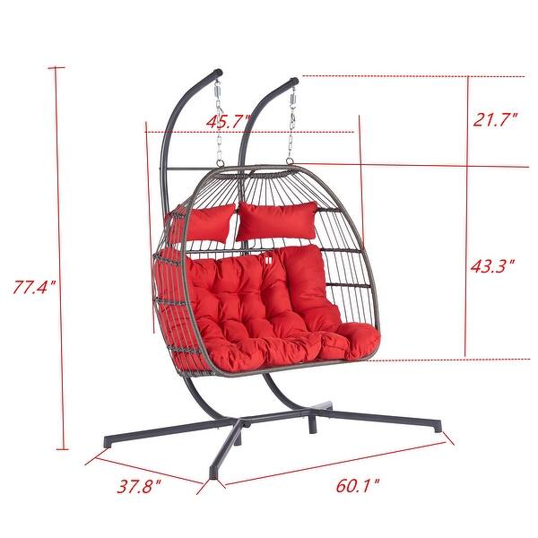 Outdoor AllWeather Wicker Hanging Chair Egg Chair for Patio, Porch