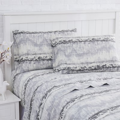 Abstract 100% Cotton Sateen Extra Deep Pocket 4-piece Bed Sheet Set