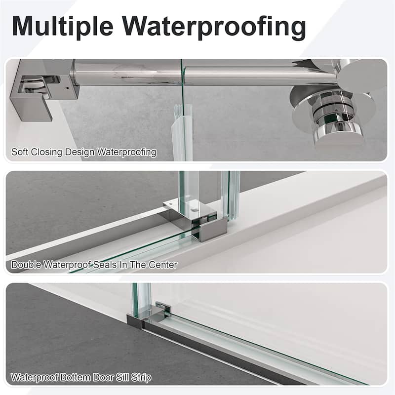 44"-48"W x76" H Frameless Single Sliding Shower Door