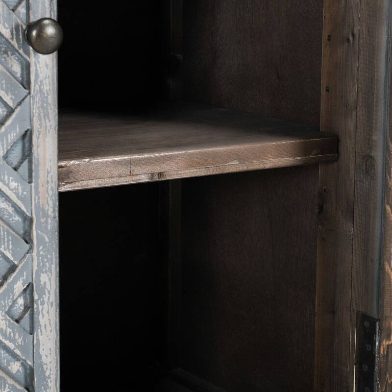 Classic Home Jonas 6-Door Antique Blue Sideboard Buffet - 103Wx19Dx36H