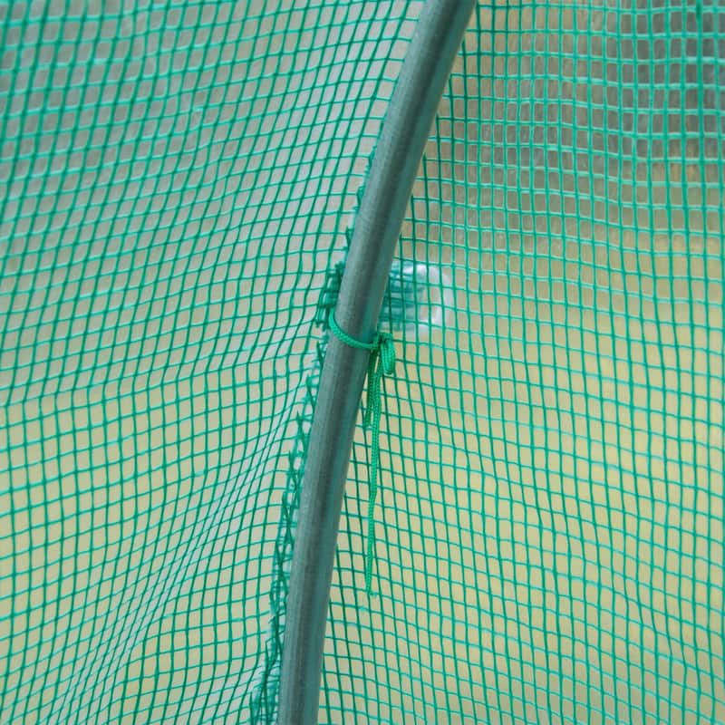 Outsunny Replacement Greenhouse Cover Tarp with 12 Windows for Ventilation & Zipper Door, Green