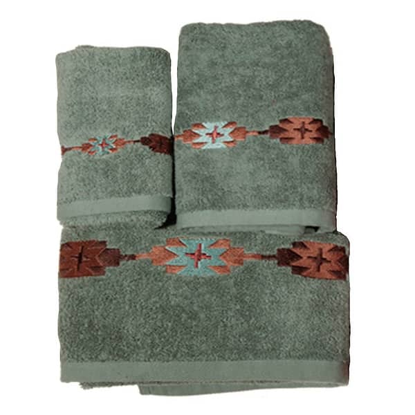slide 1 of 1, Paseo Road by Hiend Accents Socorro Embroidered Towel Set, 3PC Turquoise