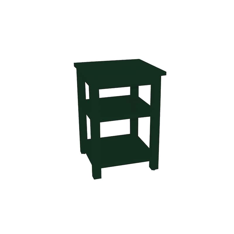 HomeRoots 28" Dark Green Solid Wood Nightstand