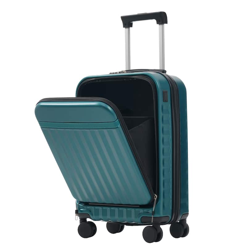 Front Opening Luggage Set 3 Piece,USB Port, Expandable Luggage with Handle Bag Spinner Wheels TSA Lock