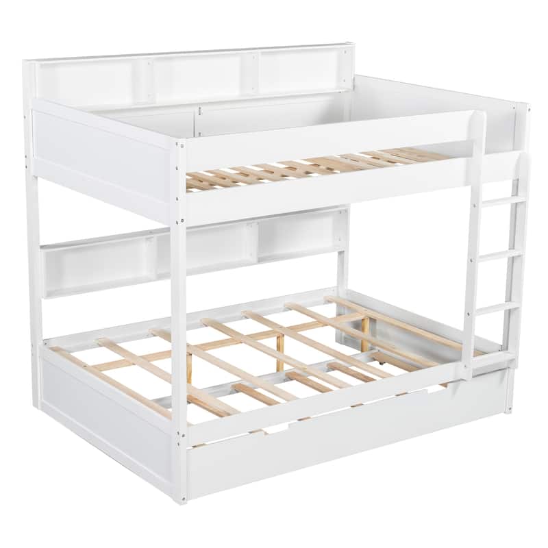 Bunk Bed with Trundle & Dual-Side Storage Shelves by Harper&Bright Designs