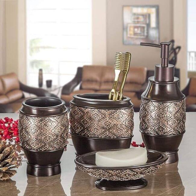 Creative Scents Dublin Brown Soap Dispenser for Bathroom