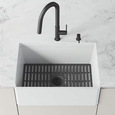 VIGO 24" L X 15" W Silicone Protective Bottom Grid for Kitchen Sink in Matte Black