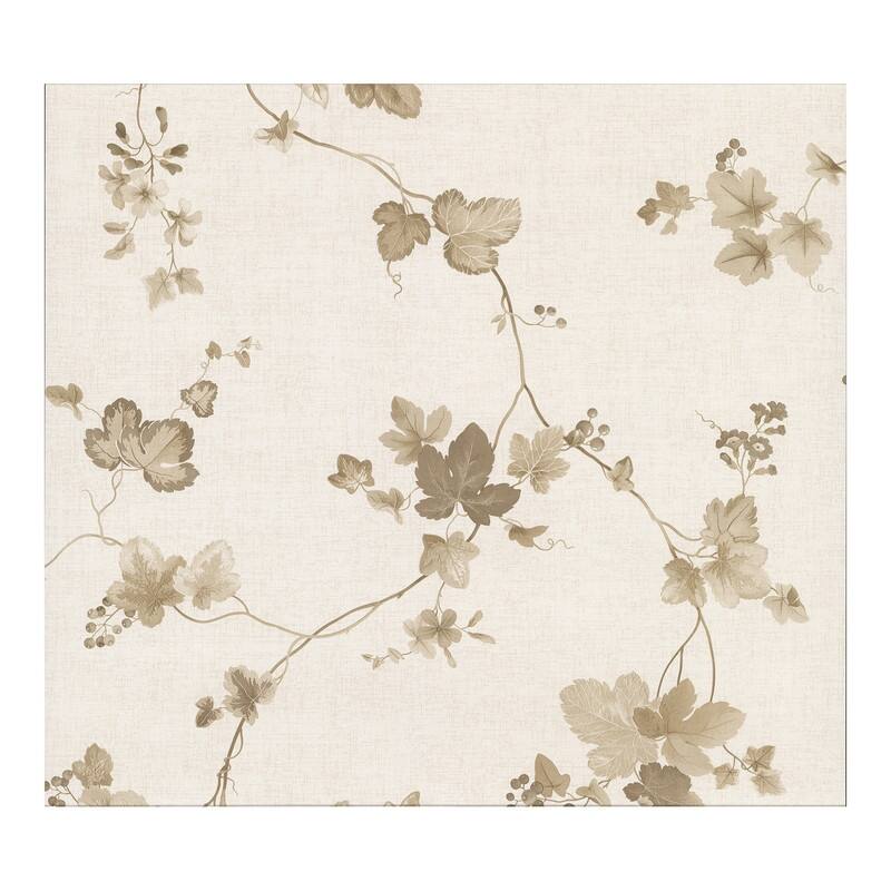 Advantage Symon Light Brown Leaf Trail Wallpaper - 20.5 x 396 x 0.025