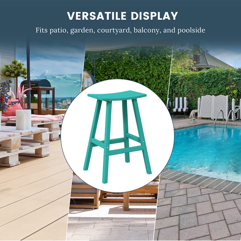 Laguna Hdpe All Weather Outdoor Patio 29" Saddle Seat Bar Stool (Set Of 2)