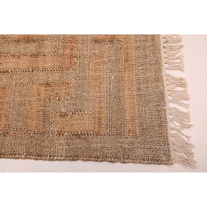 ECARPETGALLERY Flat-Weave Palas Denizli Tan Jute Kilim - 5'4 x 7'10
